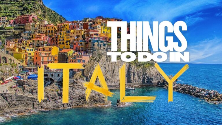 colorful italian houses perched on the italian coast with the words things to do in italy